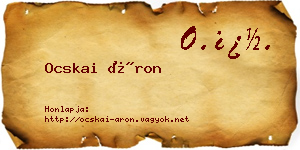 Ocskai Áron névjegykártya