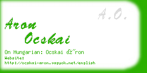 aron ocskai business card